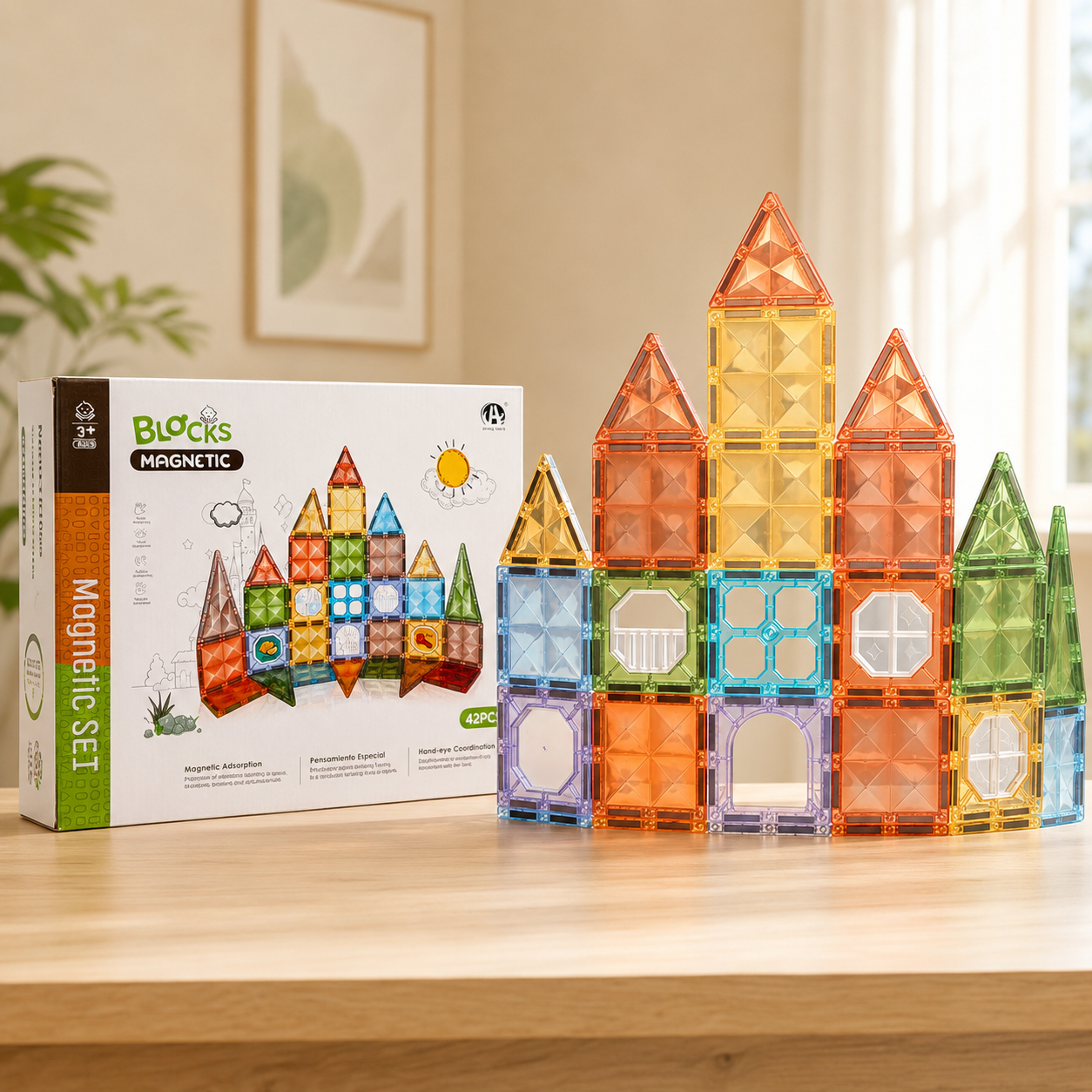 42-Piece Diamond Magnetic tiles Set - Castle