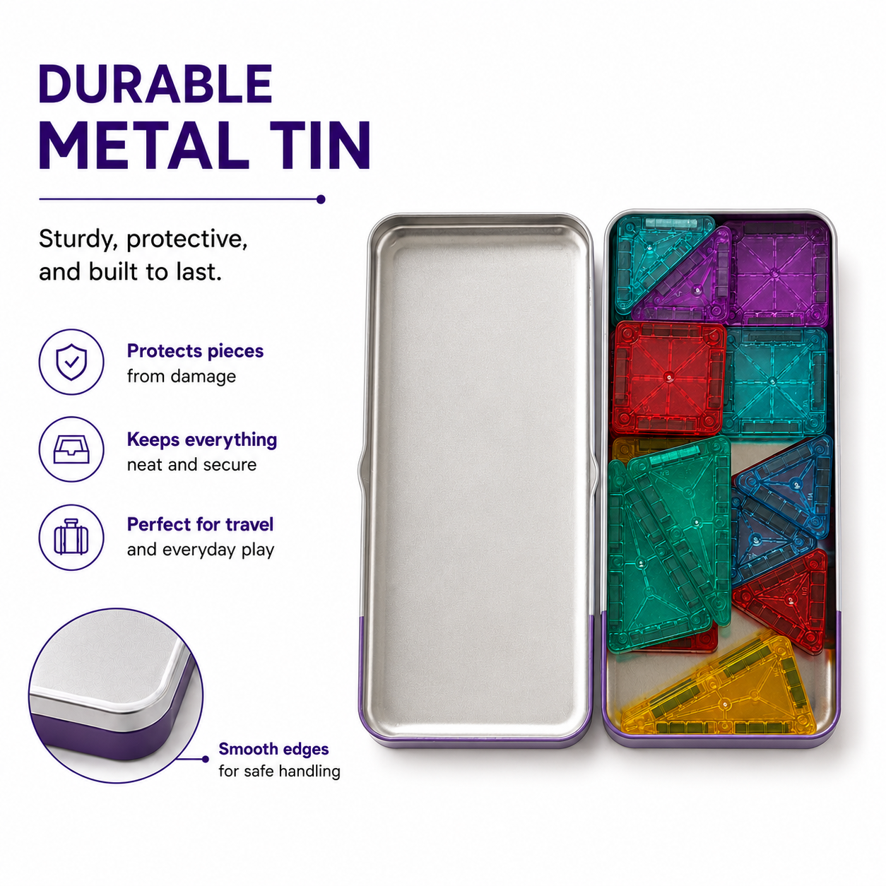 26 Pcs Mini Magnetic Tiles Travel Set