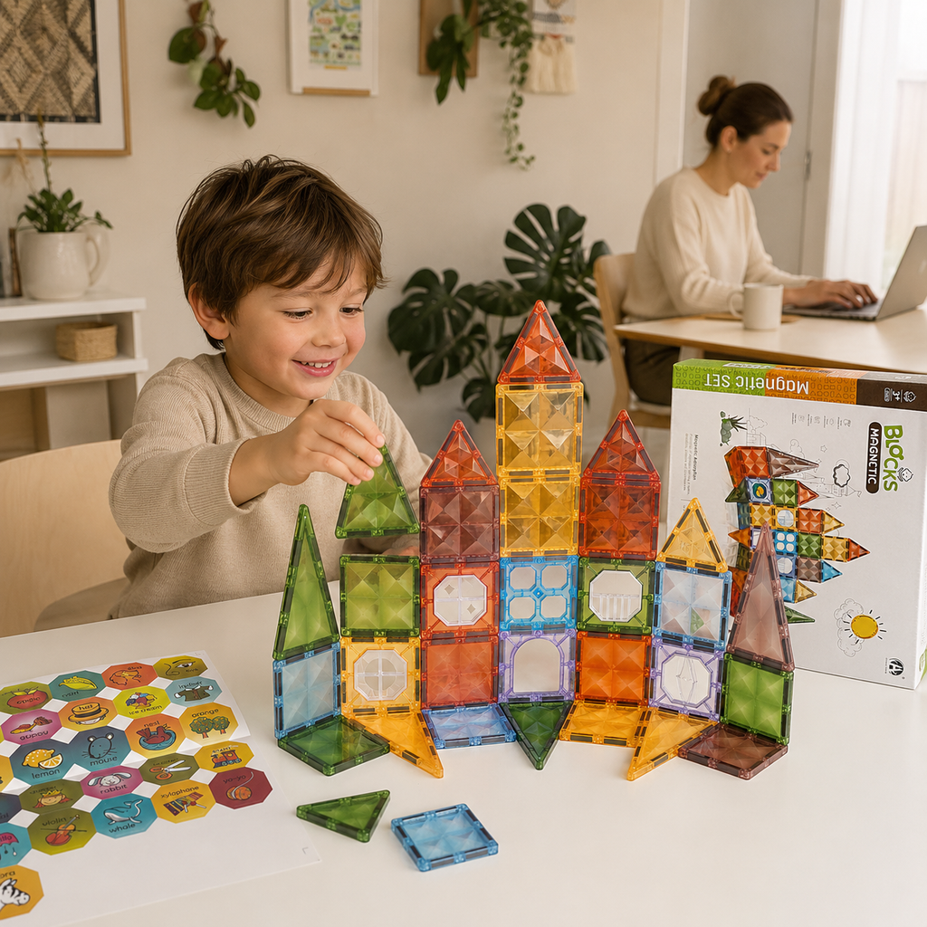42-Piece Diamond Magnetic tiles Set - Castle